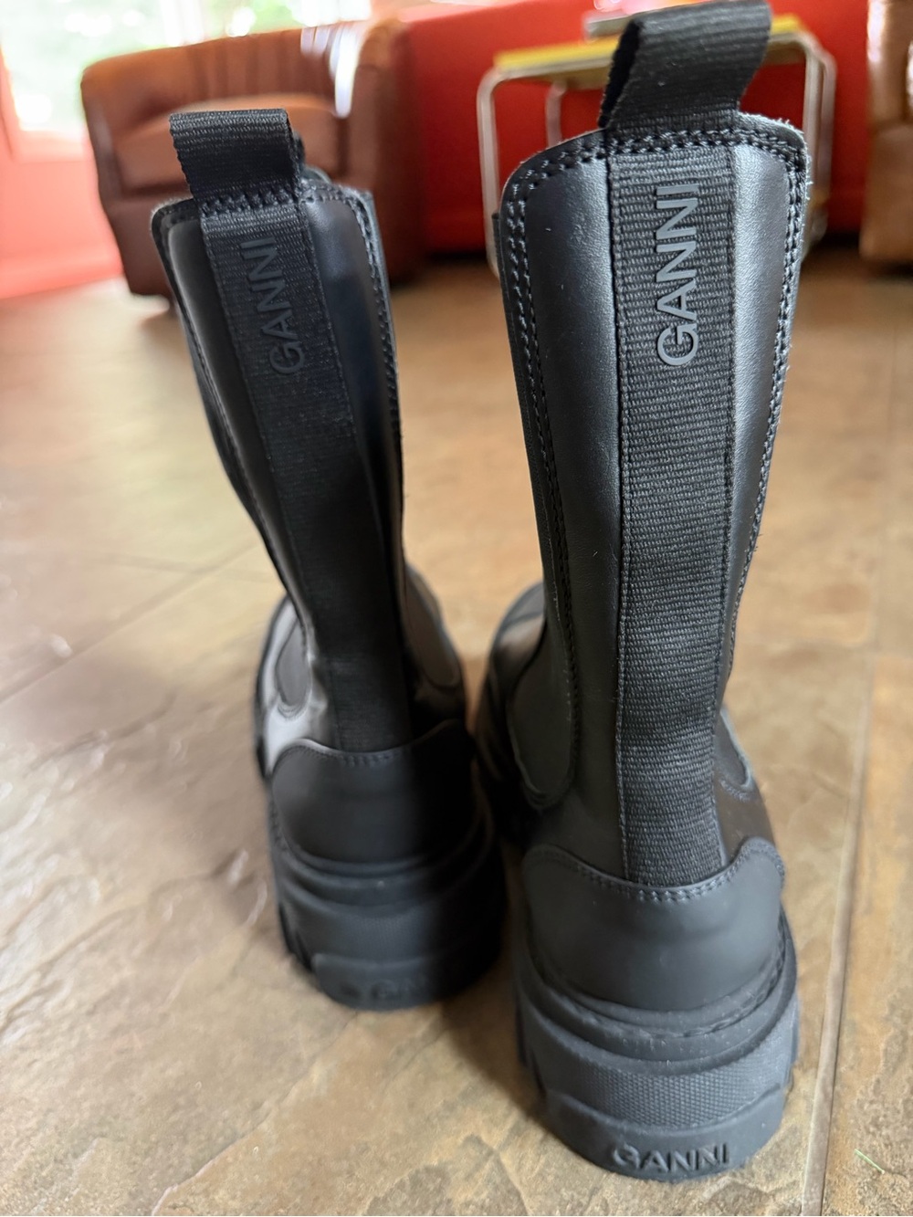 Ganni Cleated Mid Chelsea Boots - Picture 4 of 4